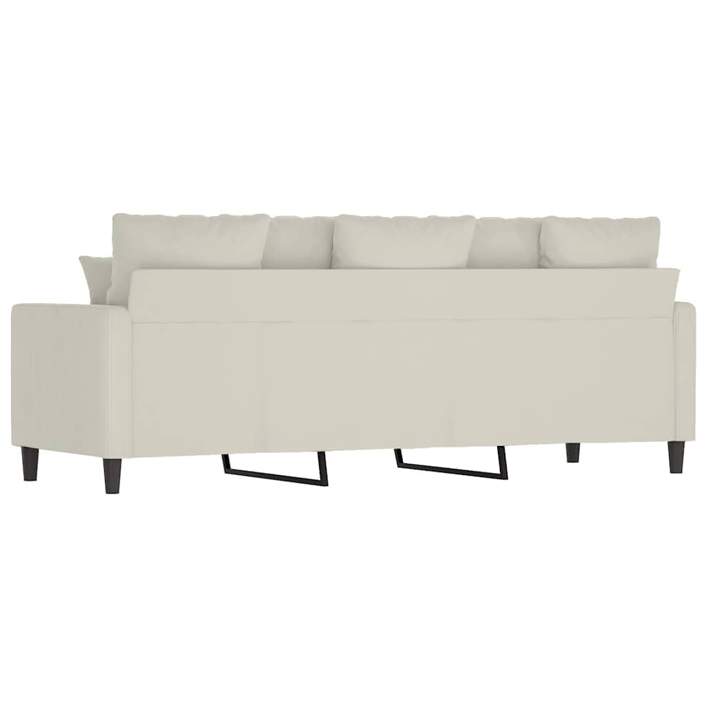 3 Seater Cream Sofa 180 Cm Velvet