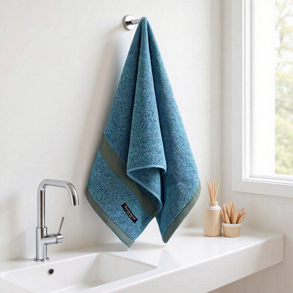

A-Class Luxury Cotton Face Towel: Quick-Dry, Lint-Free, Highly Absorbent for Adults. 74*33 cm зелений