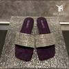 2024 Women's New Slippers Luxurious Rhinestone Designer Women's Fashion Summer Casual Open Toe Flat Beach Slippers