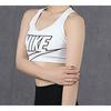 Nike Swoosh Dri-FIT Medium Support One-Piece Padded Polyester Letter Vintage Sports U-Neck Tight Sports Bra Women Sports Bra White BV3644-100