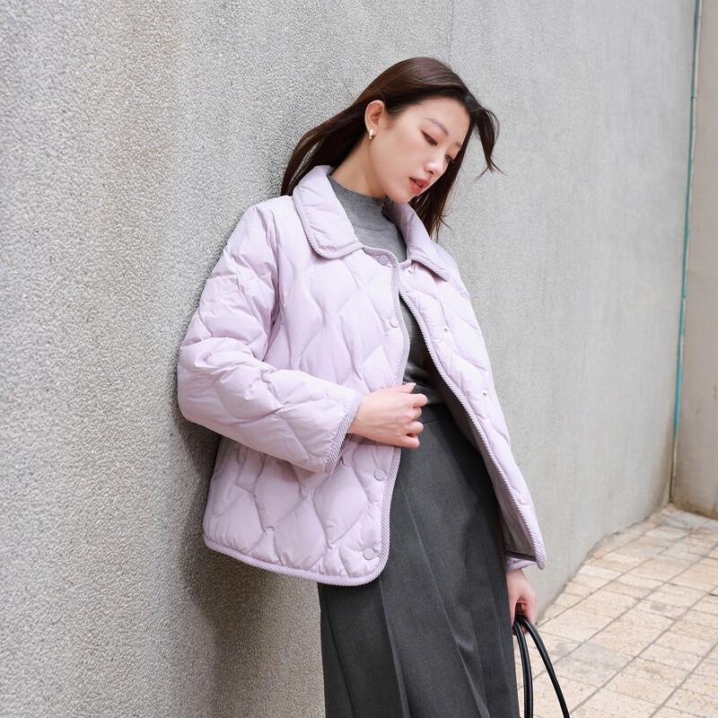 Sancai Übergröße Damen 90 Weiße Entendaunen Kurze Pufferjacke