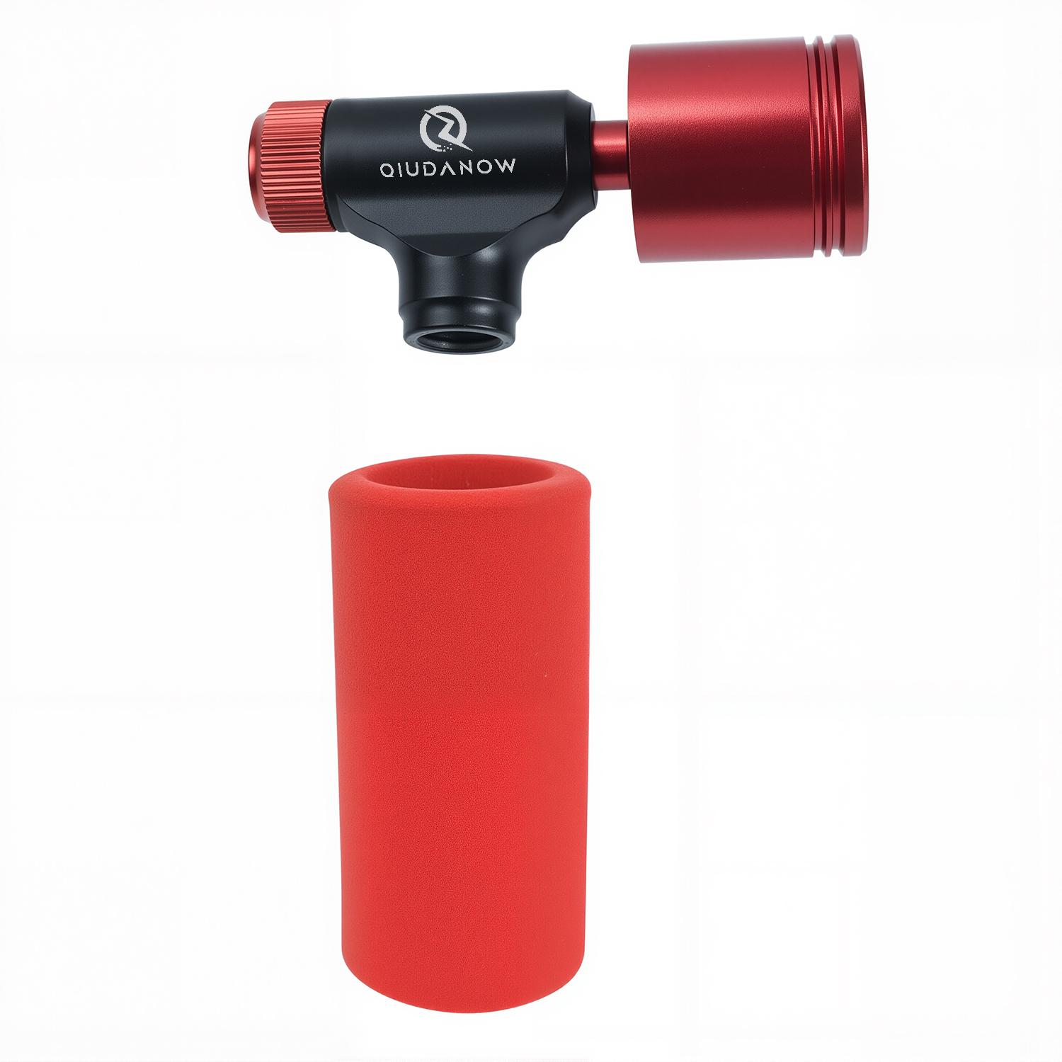 Aluminum Alloy CO2 Bike Tire Inflator Push-Button Presta & Schrader Compatible CO2 Bike Pump for Road Bikes MTB Hybrid Bikes CO2-A8G