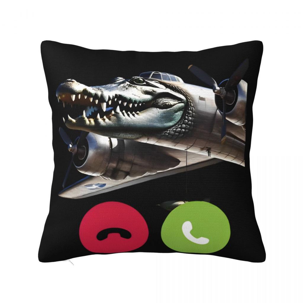 Meme Brainrot Bombardino Crocodilo Poszewka na poduszkę Pokrowiec na poduszkę Kreatywny Zamek Błyskawiczny Poszewka na poduszkę do rzucania Pokrowiec na siedzisko 45x45cm