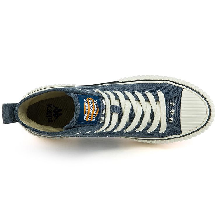Kappa Comfortable Trendy Durable Lightweight High-Top Canvas Shoes Unisex sneakers Denim-Blue K0BX5VS10D-878