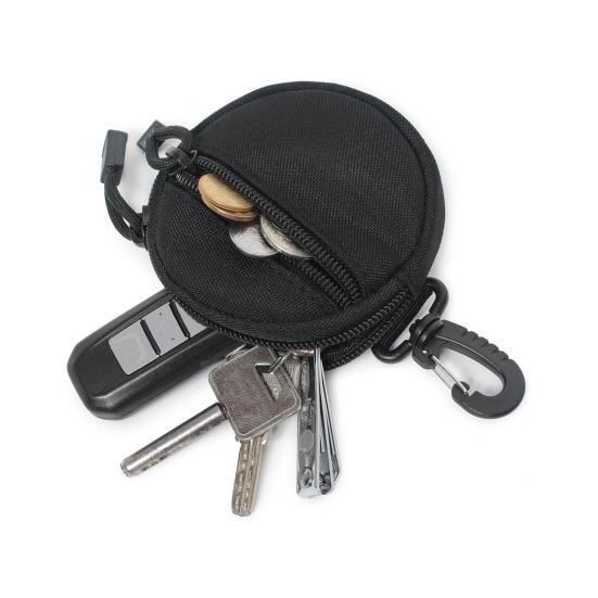 Myntlommebok Nøkkelring Rund Taktisk Pung Bærbar Myntholder EDC-Pung Småpengelomme for Camping Fotturer Jakt