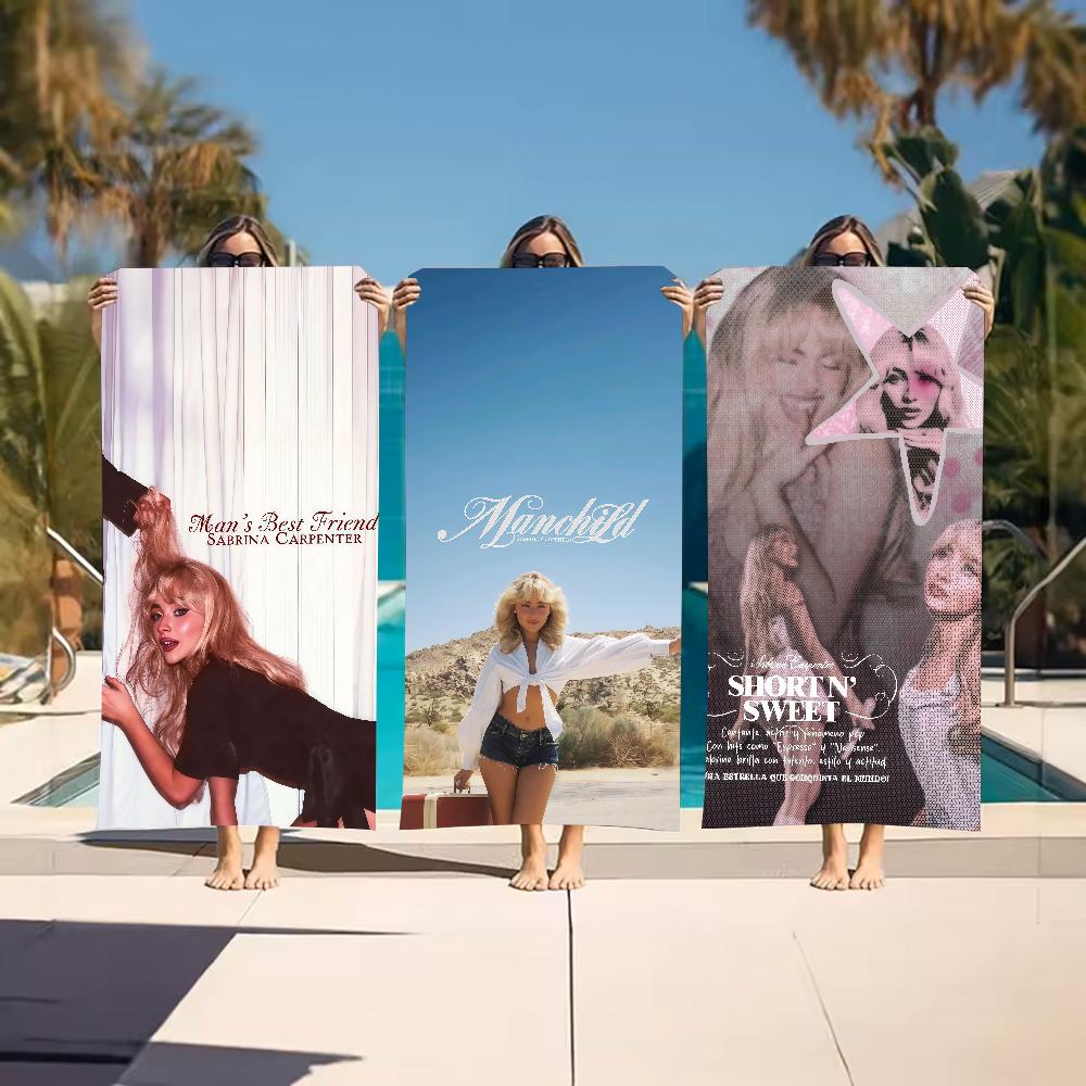 Singer S-Sabrina C-Carpenter Towel Sports Quick Dry Travel Camping Gear Sandproof Soft Light Large Beach Towel