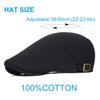 Cotton Adjustable Newsboy Caps Men Woman Casual Beret Flat Ivy Cap Soft Solid Color Driving Cabbie Hat Unisex Black Gray Hats