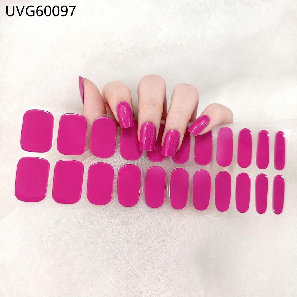 Transparent Nude UV Gel Nail Art Stickers: Semi-Cured, Semi-Baked Manicure Sheets