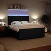 Exclusive House - Bed Slatted Base with Mattress Black 180x200 Cm Velvet