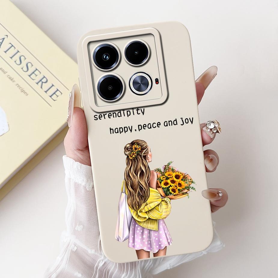 For Infinix Note 40 Case X6853 Pretty Girls Sunflowers Cover Soft Silicone Phone Case For Infinix Note 40 Pro Plus Note40 Fundas