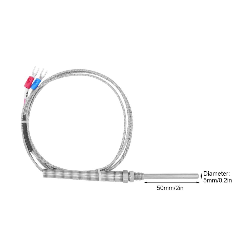 5x50mm M8 Probe Temperature Sensor with Insulation Thermocouple Sensor  Precision Mounting