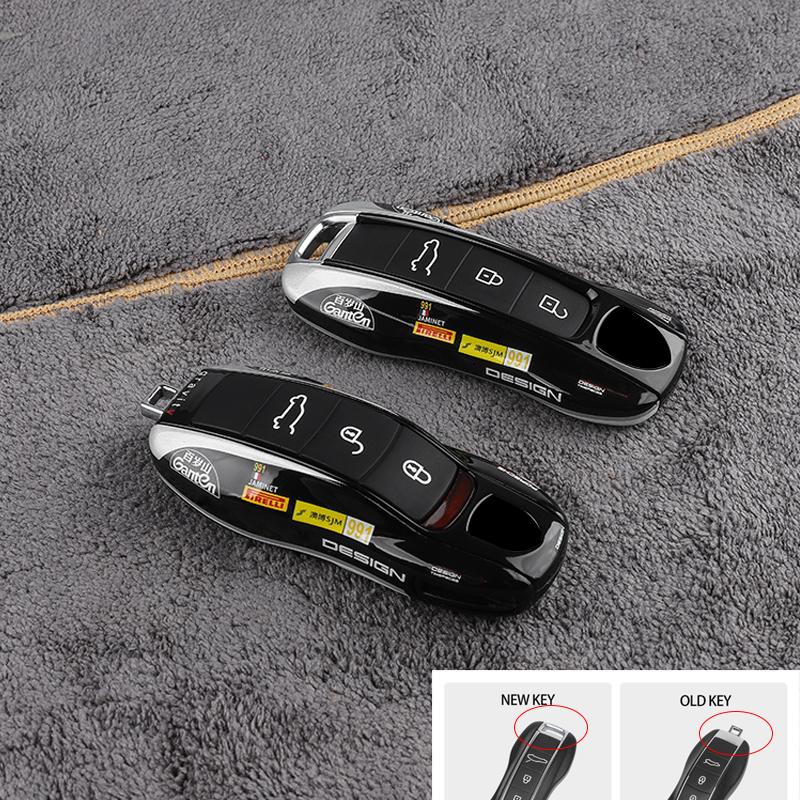 

For Porsche Macan Panamera Cayenne 911 718 9YA 971 Key Case Bag Shell Hot Pattern Cover Cap Protector Car Accessories KeyCase For Old key чорний