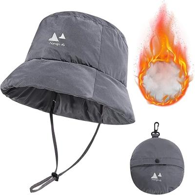 1Pc Lightweight Folding Padded Warm Hats Fashion Women Winter Bucket Hat Waterproof Cap