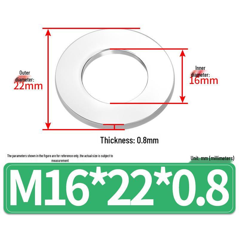 Jin Juntai Thick & Thin Stainless Steel Flat Washer, Round M10-M36