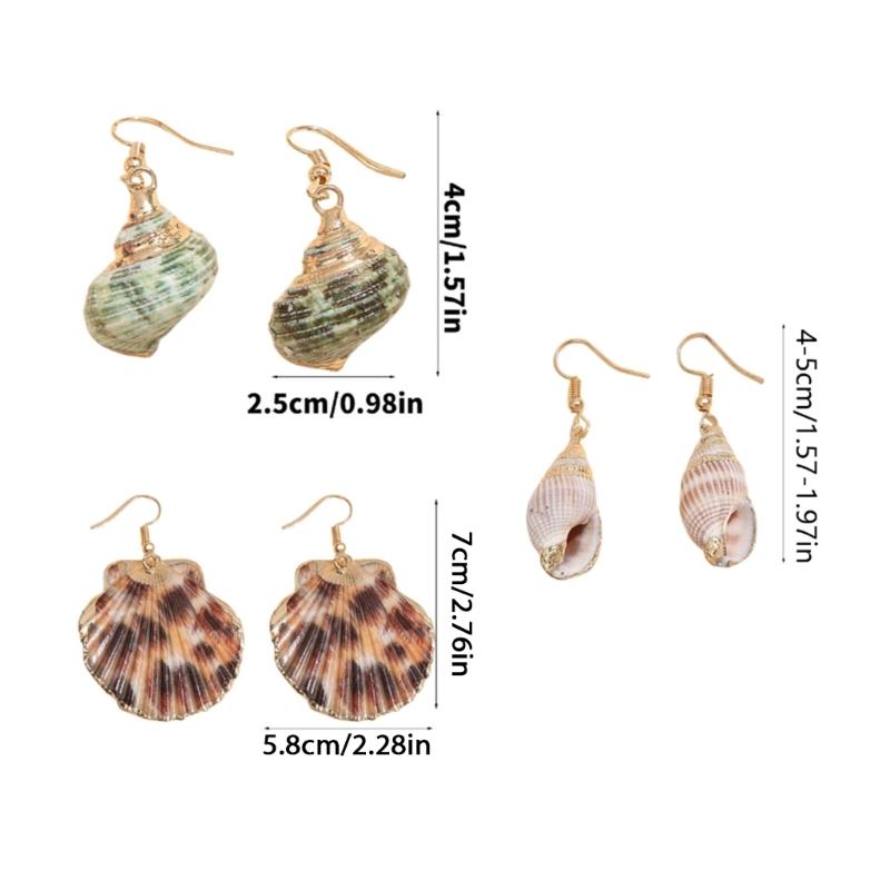 Natural Conch Shell Drop Earrings Unique Ocean Inspired Fashion Ear Jewelry Pendant Earrings Present for Women and Girls