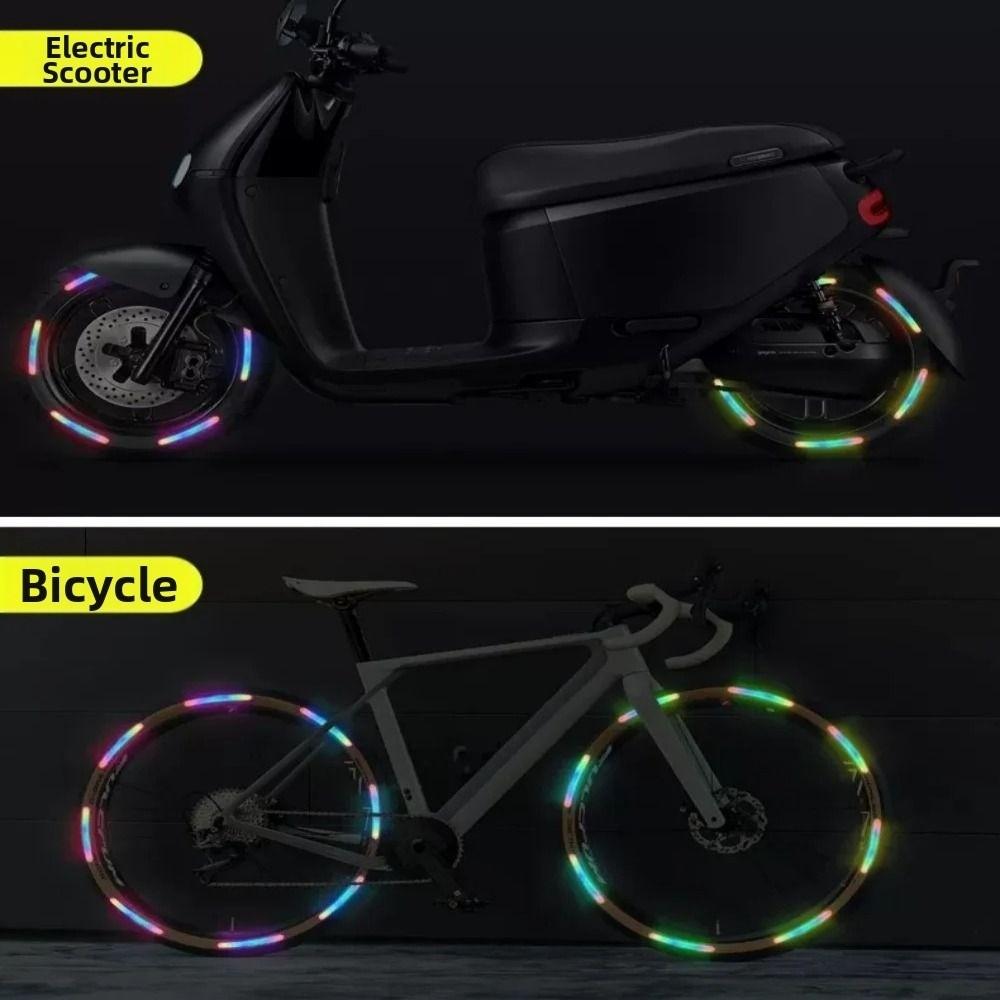 20Pcs Seven-Color Laser Wheel Hub Reflective Sticker Anti-Collision Luminous Sticker  Car