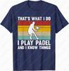 Funny Padel Player Tennis Sports Adult Cotton TShirt Creative Cool Projection Trend Casual Style Simple Camisetas Shirt for Men