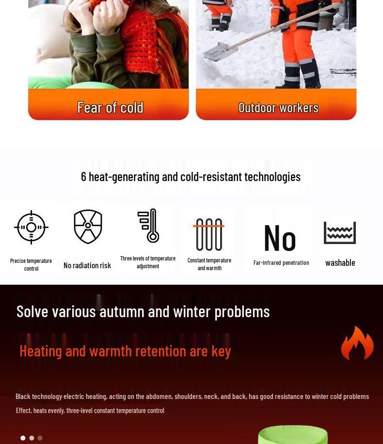 Smart Heated Reflective Vest for Outdoor Winter Warmth and Cold Protection