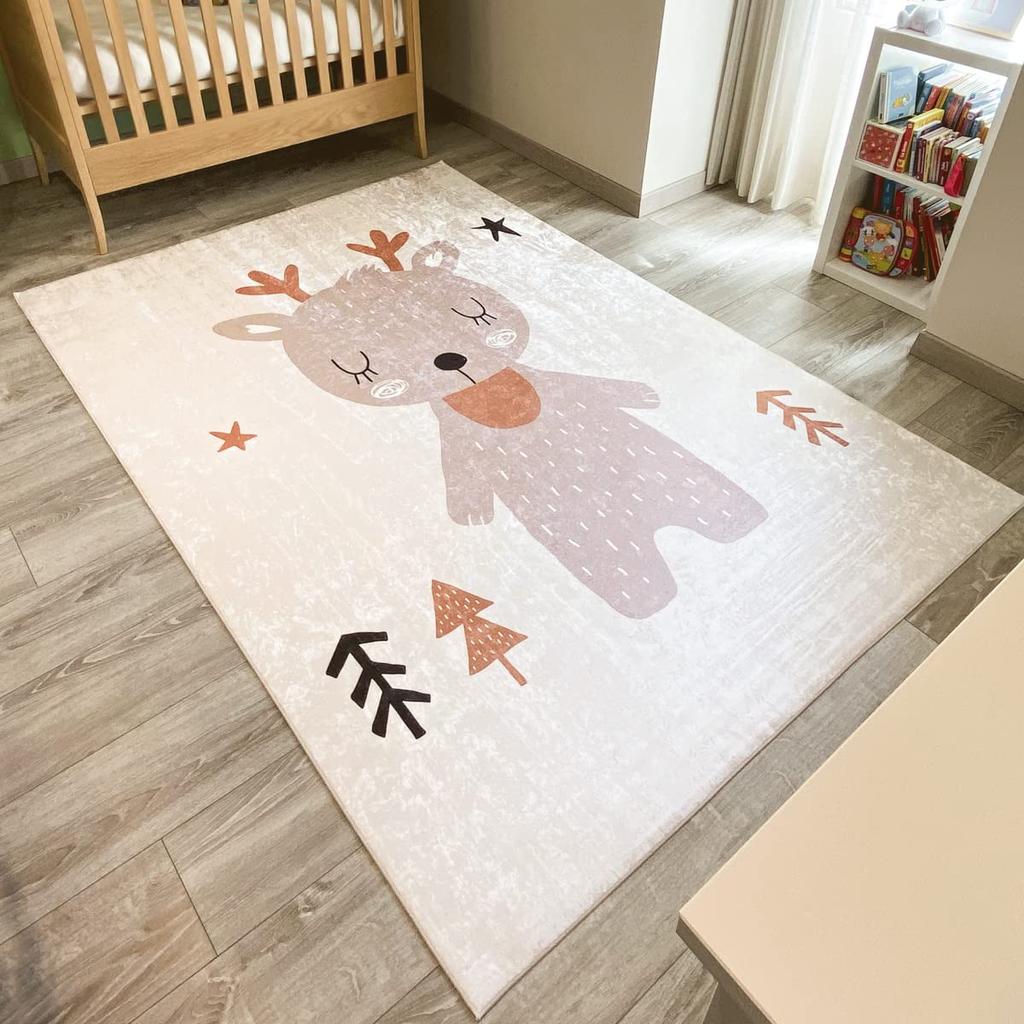 Cute Cartoon Kids' Area Rug – Soft Non-Slip Floor Mat for Children's Room Reading Area, Living Room Coffee Table Decor