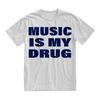 Men Casual MUSIC IS MY DRUG Print Tshirt Y2K Gothic Harajuku Hip Hop Couple Casual Loose Tshirt Unseix Top