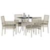 Garden Dining Set 5 pcs Light Grey Poly Rattan