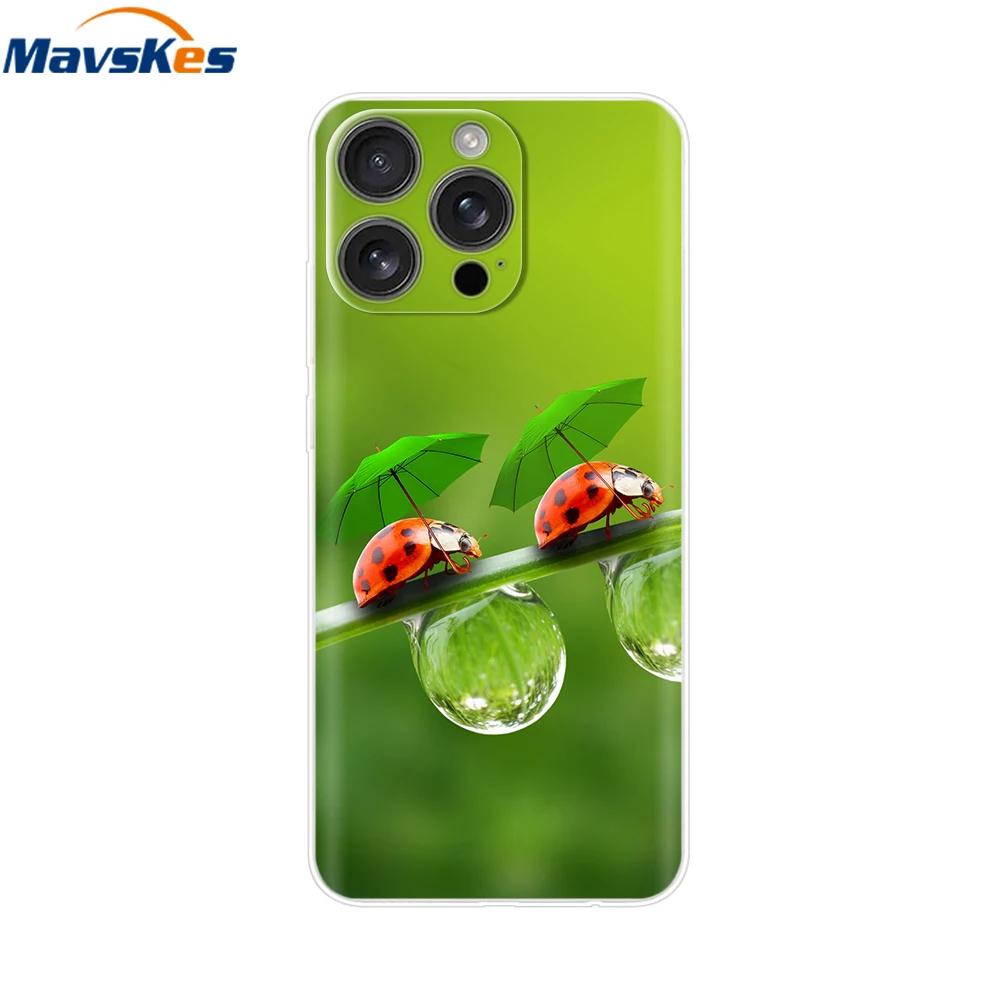 For iPhone 16 Pro Case 16 Plus Lovely Heart Soft Silicone TPU Painted Phone Cases for Apple iPhone16 Pro Max Cover Shell New Bag