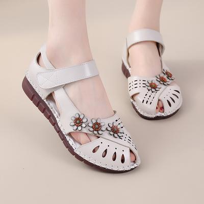 Letní nové retro dámské kožené boty nazouvací ploché boty s měkkou podrážkou vintage boty dámské ploché boty nové mokasíny
