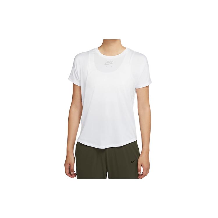 Nike T Shirts Women's White Crew Neck Moderate Straight Fit CU3330-100