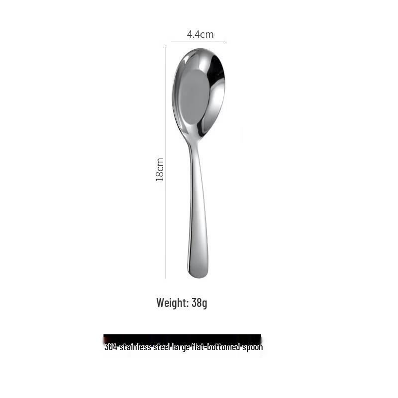 304 Stainless Steel Long Handle Flat Bottom Dinner Spoon