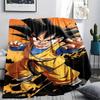 1PC Son Goku Patterned Flannel Blanket Suitable For All Seasons For Home Decor Warmth And Comfort Gifts Holiday Present