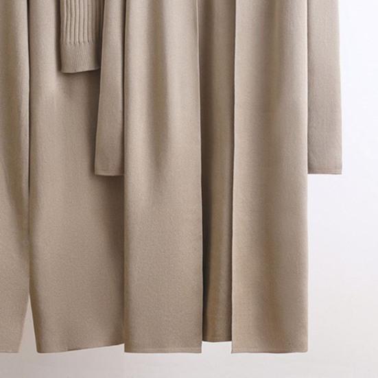 Women's Piece Cardigan Knit Lounge Set 3 Elastic Waist Wide Leg