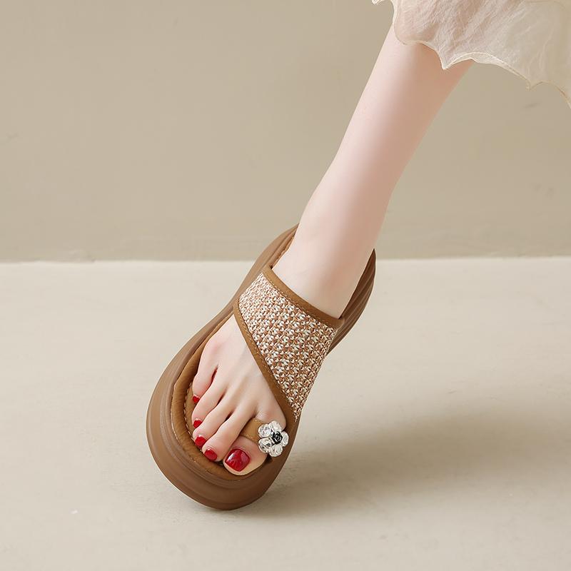 CRLAYDK Womens Slide Sandals Wedge Shoes Casual Summer Platform Dressy Flip Flops Ladies Beach Walking Travel Outdoor Slippers