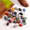 10pcs Energy Stone Natural Polished Stone Egg Mini Random Pattern Easter Decoration Egg 22x30mm DIY Egg Craft Home Furnishings
