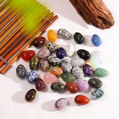 10pcs Energy Stone Natural Polished Stone Egg Mini Random Pattern Easter Decoration Egg 22x30mm DIY Egg Craft Home Furnishings
