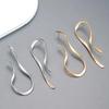 Irregular Lines Exaggerated Metal Dangle Earrings for Women Minimalist Gold Color Asymmetric Twisted Earrings Jewelry Gifts