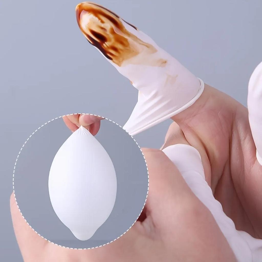 Einweg-Fingerspitzen-Schutzhandschuhe, durchsichtig, Akne-Stickerei, rutschfest, antistatisch, Latex-Fingerlinge, langlebiges Werkzeug