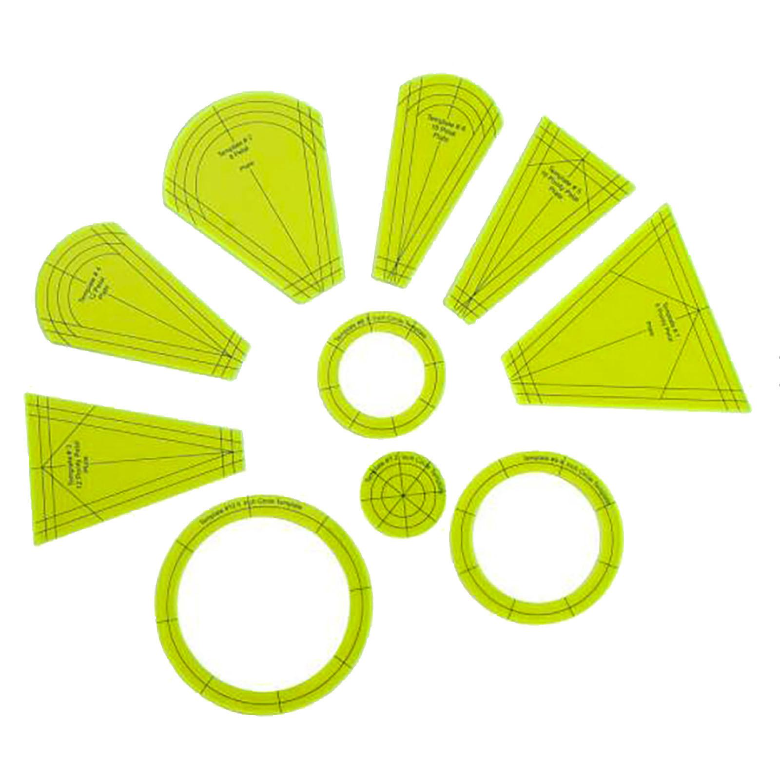 

Новый набор из 10 шт./компл. Домашние инструменты Премиум Набор шаблонов «Дрезденская тарелка» Квилтинг Разметочные коврики Набор бытовых швейных линеек для начинающих зелёный