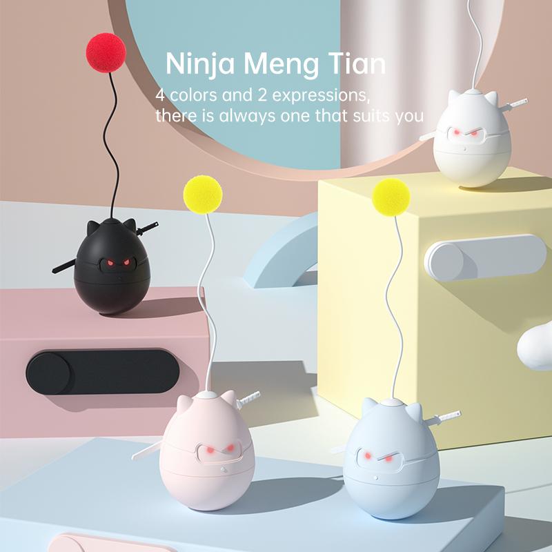 Funny Cat Toy Ninja Tumbler Toys Interactive Cat Teaser Toy Pet Toys with Rotating and Stumble Smart Companion Toy for Cats