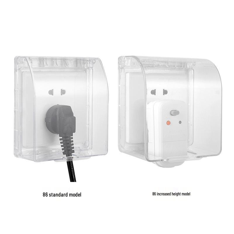 86 Type Transparent Self-Adhesive Waterproof Socket Cover for Bathroom Switches