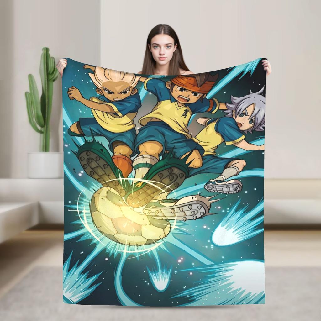 Anime Axel Blaze Inazuma Eleven Blanket Warm Fluffy Plush Throw Blanket For Girls Boys Living Room Flannel Bedspread Bed Cover