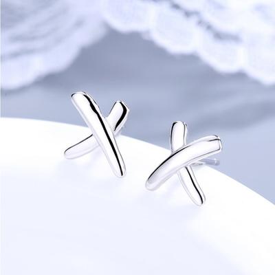 Orecchini in Argento Sterling 925 Personalizzati a Forma di Lettera X Trendy Geometrici All-Match Gioielli in Argento per Coppia Orecchini