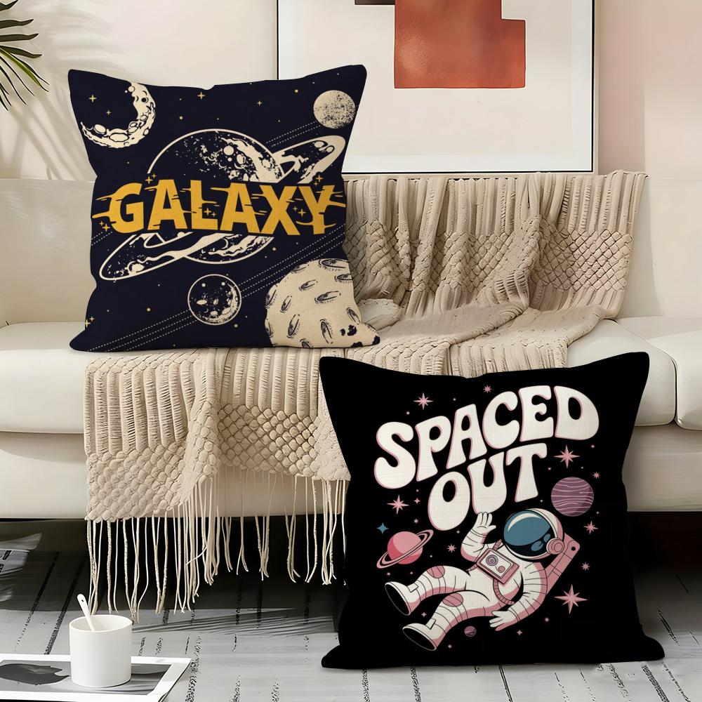 Cartoon Astronaut Rocket Pillow Case pillowcase, double-sided printed, sofa cushion, bedroom headboard pillow
