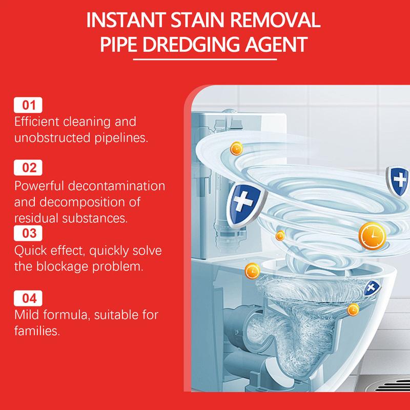 Kitchen Drain Cleaner Clog Drain Cleaner Fast-Acting Pipe Cleaning Agent Hair Remover For Bathroom Kitchen Sink Garbage Bath Tub