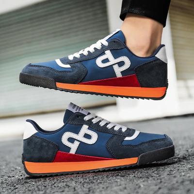 Nuevos zapatos casuales azules para hombre, zapatillas de cuero, zapatos de moda con cordones, zapatos ligeros para hombre, zapatillas de diseñador, zapatillas para hombre