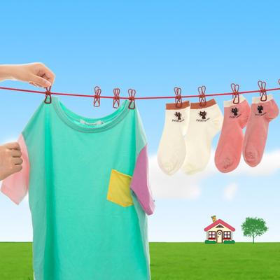 Clothesline with Clip Indoor and Outdoor Travel Free Perforated Clothes Drying Rope Windproof and Non-slip Drying Quilt Artifact