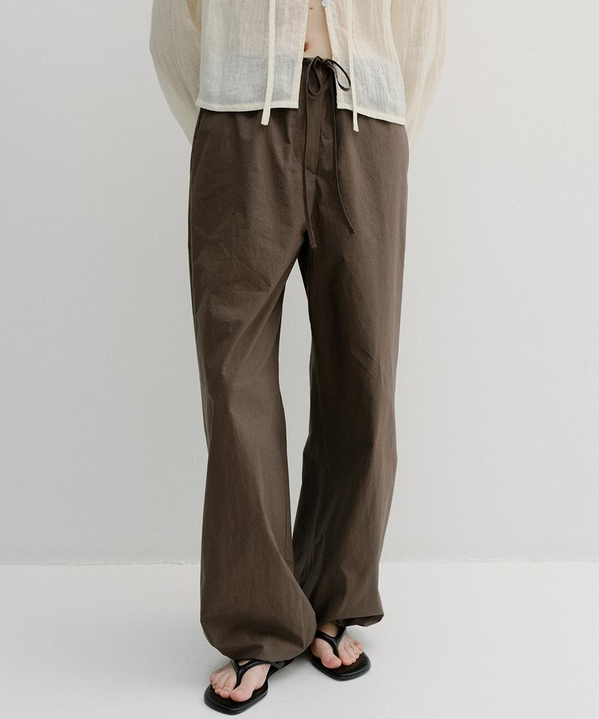 Beullaengkeu03 Cotton Banding Harem Pants (Brown)