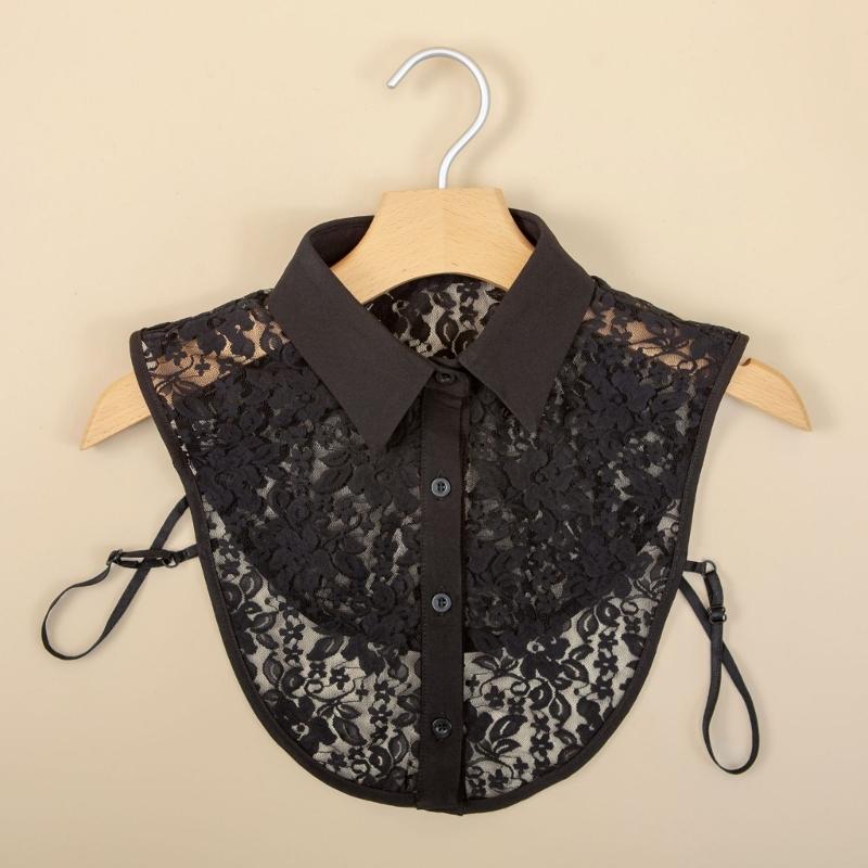 Elegant Detachable Lace Collar Spread Lapel Design Decorative Accessory for Dresses and Blouses