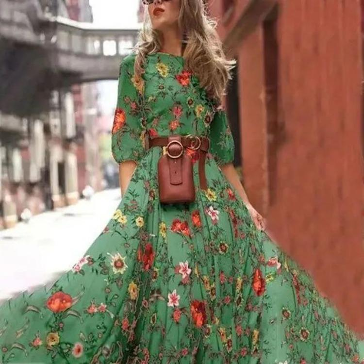 Sexy Floral Print Long Beach Dress Women Casual Summer Dresses New