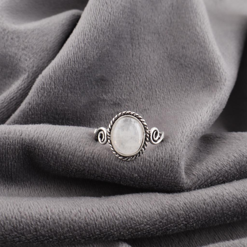 Rainbow Moonstone Ring Gemstone Jewelry, 925 Solid Sterling Silver Ring, Handmade Beautiful Jewelry Gift For Her