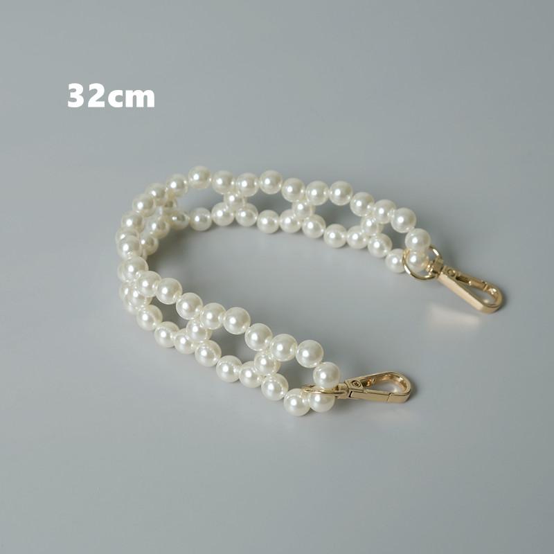 

Нова модна жіноча жіноча сумочка, аксесуари, чистий білий перламутровий ланцюжок з акрилової смоли, розкішний суцільний ремінь, милі жіночі ланцюжки-клатчі 32CM